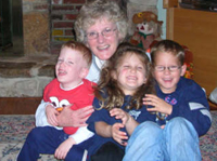 Kathy and her grands!