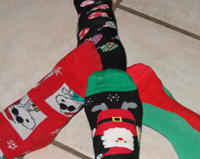 Lots of Christmas-y socks.