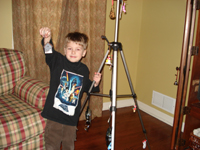 Tommy decorated his own "tree."
