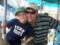Mike and Tommy on the boardwalk.