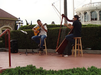 Lovely music outside of restaurant.