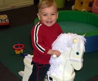 Tommy in the playroom.